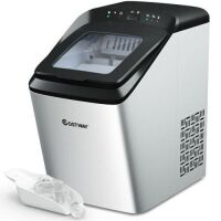 Stainless Steel Ice Maker 33Lbs/ 24Hrs Self-Clean Function with Scoop&nbsp;
