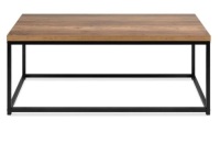 44in Modern Industrial Rectangular Wood Grain Coffee Table w/ Metal Frame,APPEARS NEW