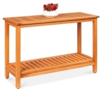 2-Shelf Wooden Console Table Storage Organizer w/ Natural Finish - 48in,APPEARS NEW