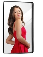 2-Way Rectangle Wall Mirror w/ Rounded Corners, Anti-Blast Film - 24x36in,APPEARS NEW&nbsp;