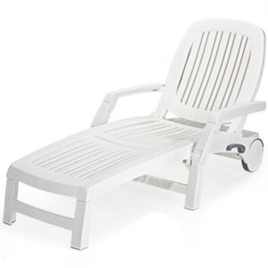 Adjustable Patio Sun Lounger with Weather Resistant Wheels