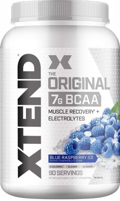 XTEND Original BCAA Powder Blue Raspberry Ice | Sugar Free Post Workout Muscle Recovery Drink with Amino Acids | 7g BCAAs for Men & Women | 90 Servings