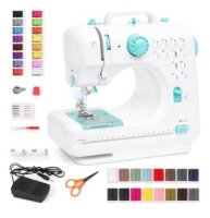 6V Portable Foot Pedal Sewing Machine, Teal