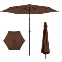 Outdoor Steel Market Patio Umbrella,&nbsp;10ft, Brown