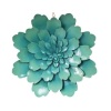 12.75" Teal Blue Metal Wall Flower