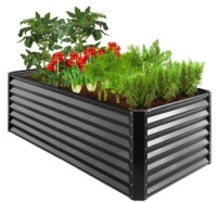 Outdoor Metal Raised Garden Bed for Vegetables, Flowers, Herbs - 6x3x2ft