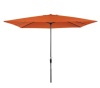 Rectangular Patio Umbrella w/ Easy Crank, UV-Resistant Fabric - 8x11ft, Orange