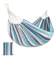 2-Person Brazilian-Style Double Hammock w/ Portable Carrying Bag, Ocean