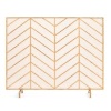 Single Panel Iron Chevron Fireplace Screen, 38x31in, Gold