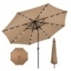 Solar LED Lighted Patio Umbrella,10ft, Tan