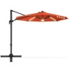 360-Degree LED Cantilever Offset Patio Umbrella w/ Tilt - 10ft