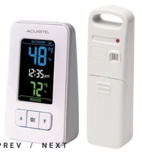 Accurate Color Digital Thermometer w/ Outdoor Sensor, Powers Up, E-Commerce Return, Retail 37.99