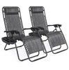 Set of 2 Adjustable Zero Gravity Patio Chair Recliners w/ Cup Holders, Appears New