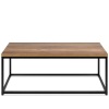 44in Modern Industrial Rectangular Wood Grain Coffee Table w/ Metal Frame 