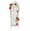 Iron Arched Garden Trellis Fence Panel w/ Branches, Birds - 60x15in, Appears New