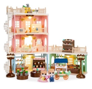 Deluxe Cottage Dollhouse Mansion Pretend Toy Playset w/ Tiny Critters, Appears New