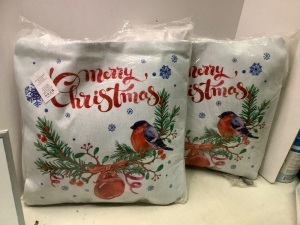 Lot of (2) Christmas Pillows, Appears New