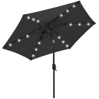 7.5ft Outdoor Solar Patio Umbrella w/ Push Button Tilt, Crank Lift.&nbsp;