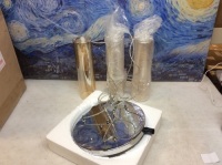Pendant Lighting, 3 Gold Fumed Cylinders, Unknown Details - Appears New&nbsp;