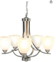 Best Choice Products 22in 5 Light Contemporary Chandelier Pendant Lighting Fixture,APPEARS NEW