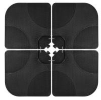 4-Piece Cantilever Offset Patio Umbrella Stand Square Base Plate Set, Black