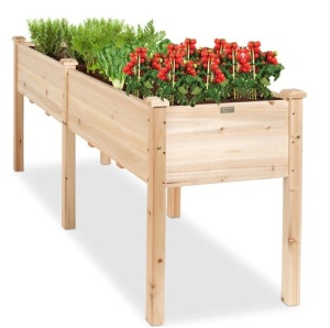 Raised Garden Bed, Elevated Wood Garden Planter Stand - 72x24x30in,APPEARS NEW