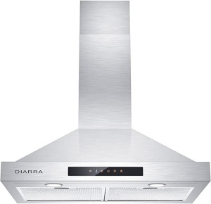 CIARRA Range Hood 30 inch 450 CFM Soft Touch Control Stainless Steel Vent Hood