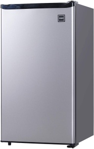 RCA 3.2 Cu Ft Single Door Mini Fridge with Freezer, Platinum, Stainless - Appears New  