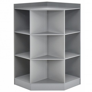 3-Tier Kids Storage Shelf Corner Cabinet With 3 Baskets-Gray HW65889GR