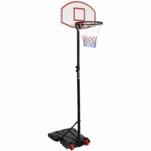 Kids Height-Adjustable Basketball Hoop, Portable Backboard System w/ Wheels