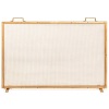 Single Panel Handcrafted Steel Mesh Fireplace Screen w/ Handles, 38x27in - E-Comm Return, Appears New