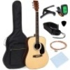 41in Acoustic Guitar Starter Kit w/ Digital Tuner, Padded Case, Picks, Strap - Appears New&nbsp;