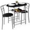 3-Piece Wooden Table & Chairs Dining Set w/ Lower Storage Shelf. Appears New
