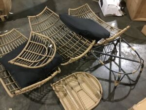 Wicker Egg Chair Oversized Indoor Outdoor Patio Lounger - Missing Arm Cushions, Hardware & Manual