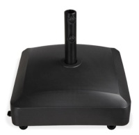 Fillable Mobile Umbrella Base Stand w/ 4 Wheels, 2 Locks, 123lb Capacity, Black