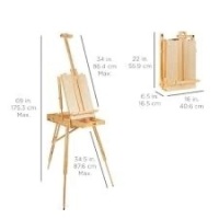 Portable Wooden French Easel, Sketchbox w/ Drawer, Pallet