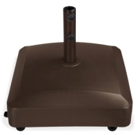 Fillable Mobile Umbrella Base Stand w/ 4 Wheels, 2 Locks, 123lb Capacity, Bronze