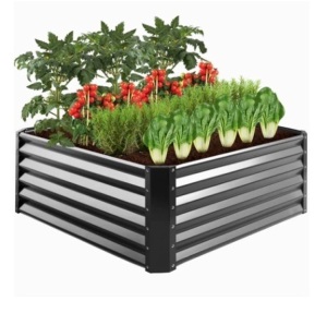 Outdoor Metal Raised Garden Bed, 4x4x1.5ft