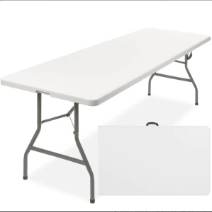 8ft Portable Folding Plastic Dining Table w/ Handle, Lock 