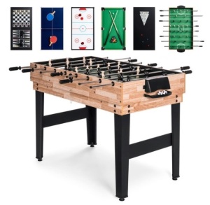 10-in-1 Combo Game Table Set w/ Pool, Foosball, Ping Pong, Chess - 2x4ft