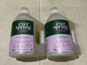 Lot of (2) Everspring Lavender & Bergamot Liquid Laundry Detergent - 100 fl oz