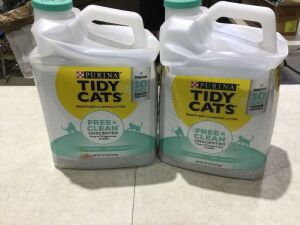 Lot of (2) Purina Tidy Cats Free & Clean Unscented Multi-Cat Clumping Litter