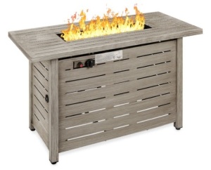 50,000 BTU Steel Propane Gas Fire Pit w/ Auto Ignition - 42in, Gray