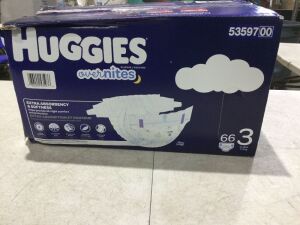 Huggies Overnites Nighttime Baby Diapers, Size 3, 66 ct 