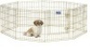 MidWest Homes Gold Zinc Folding Metal Exercise Pen for Pets, 24" x 24" Panels - Appears New&nbsp;&nbsp;