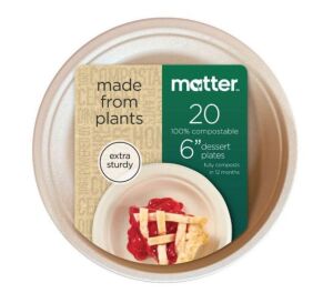 Case of Matter 100% Compostable Fiber Dessert Plates - 6" 