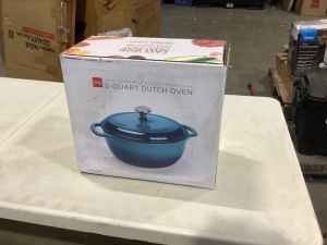 6qt Non-Stick Enamel Cast-Iron Dutch Oven Kitchen Cookware w/ Side Handles 