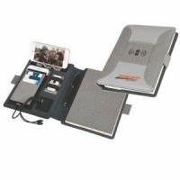 Lot of (2)&nbsp;Soft PU Wireless Phone Charging Travel Portfolio Organizers&nbsp;with Magnetic Closure - Appear New