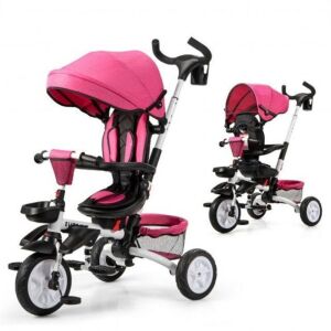 6-In-1 Detachable Kids Baby Stroller Tricycle with Canopy and Safety Harness