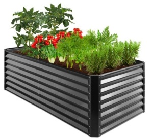 Outdoor Metal Raised Garden Bed for Vegetables, Flowers, Herbs - 6x3x2ft, Gray